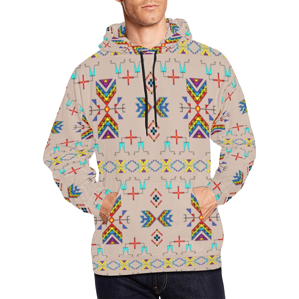 Rainy Chief Rainbow Taupe Hoodie for Men (USA Size)
