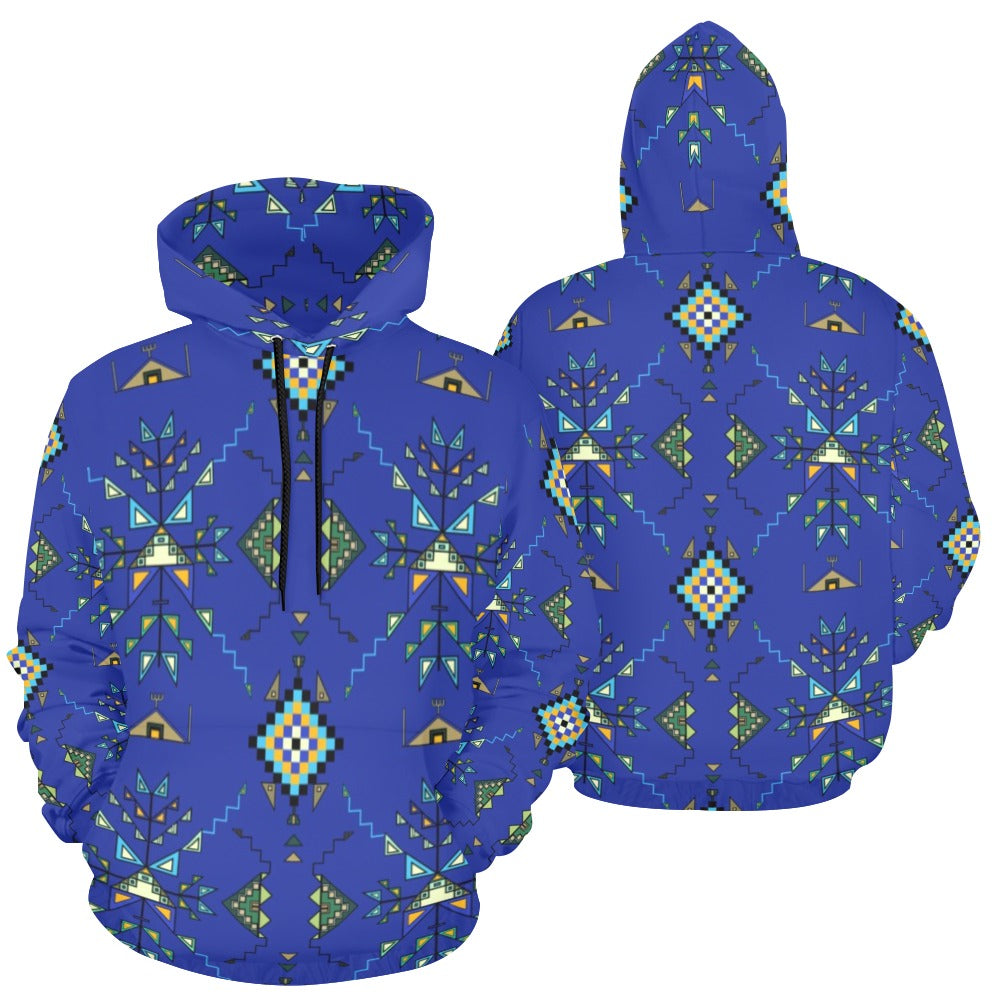 Bear Shield Dark Blue Hoodie for Women (USA Size)