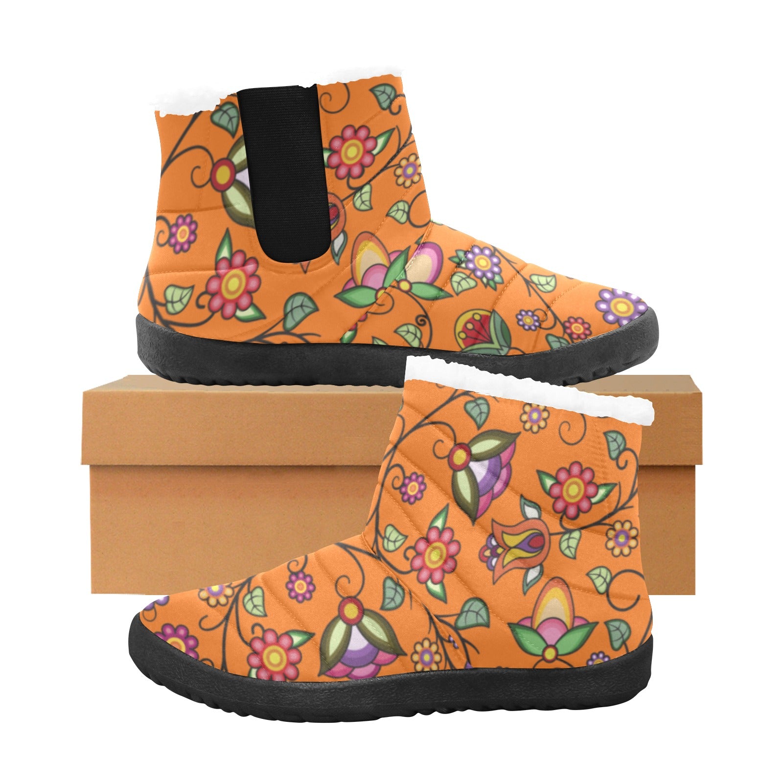 Heartbeat Petals ECM Orange Women's Padded Winter Boot