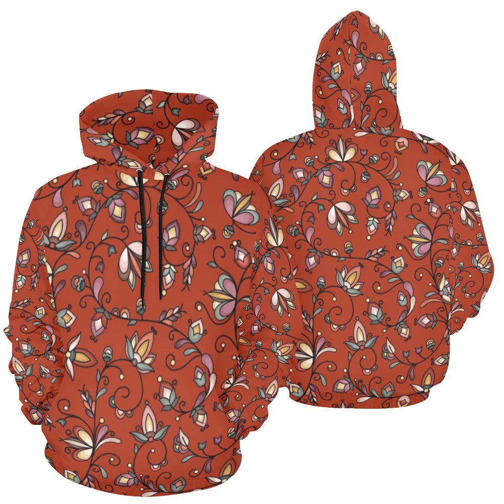 Burnt Sky Petals Red Hoodie for Women (USA Size)