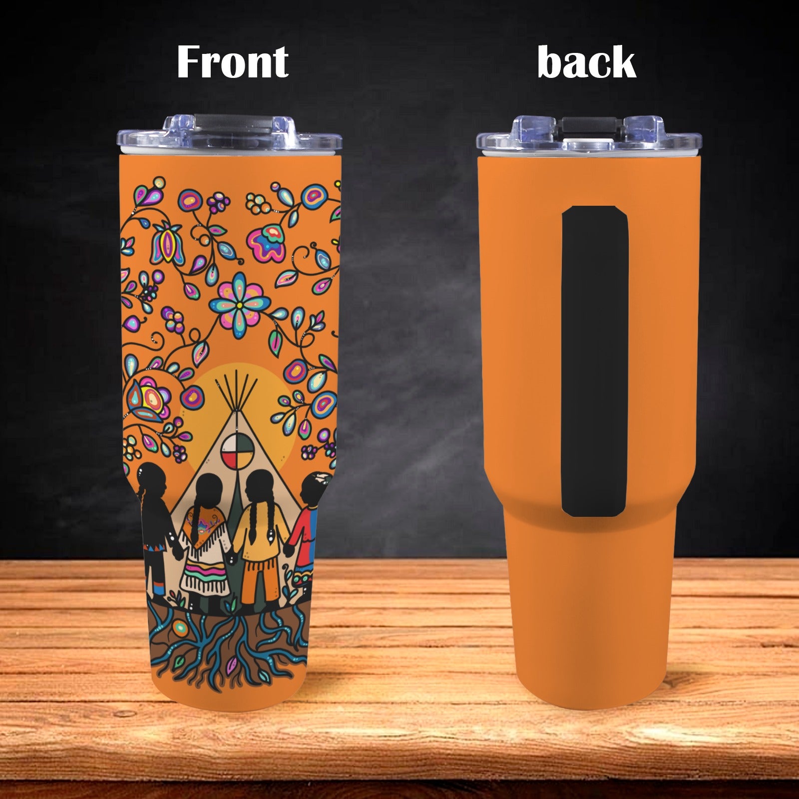 Rooted in Culture 40oz Tumbler with White Handle