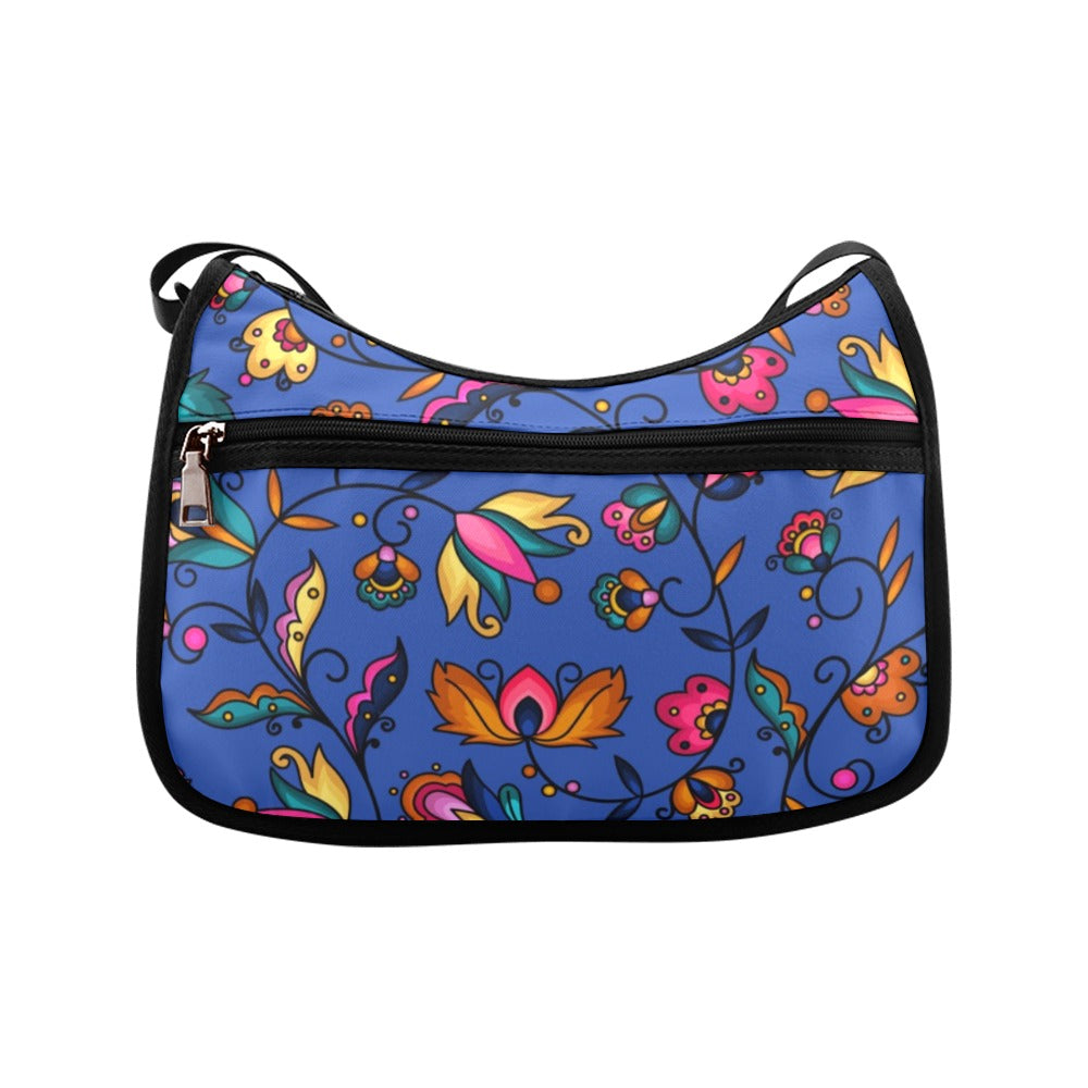 Copper Prairie Petals Blue Crossbody Bag