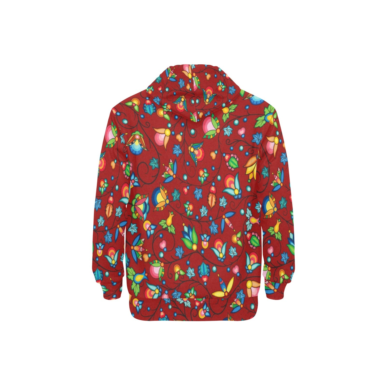 Prairie Plains Spirit Red Men's Long Sleeve Fleece Hoodie