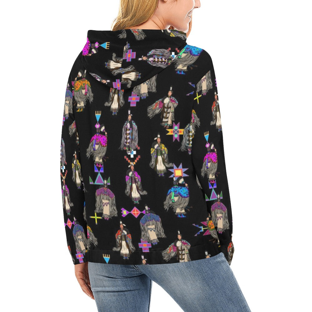 Women's Tradish Dancers Black Hoodie for Women (USA Size)