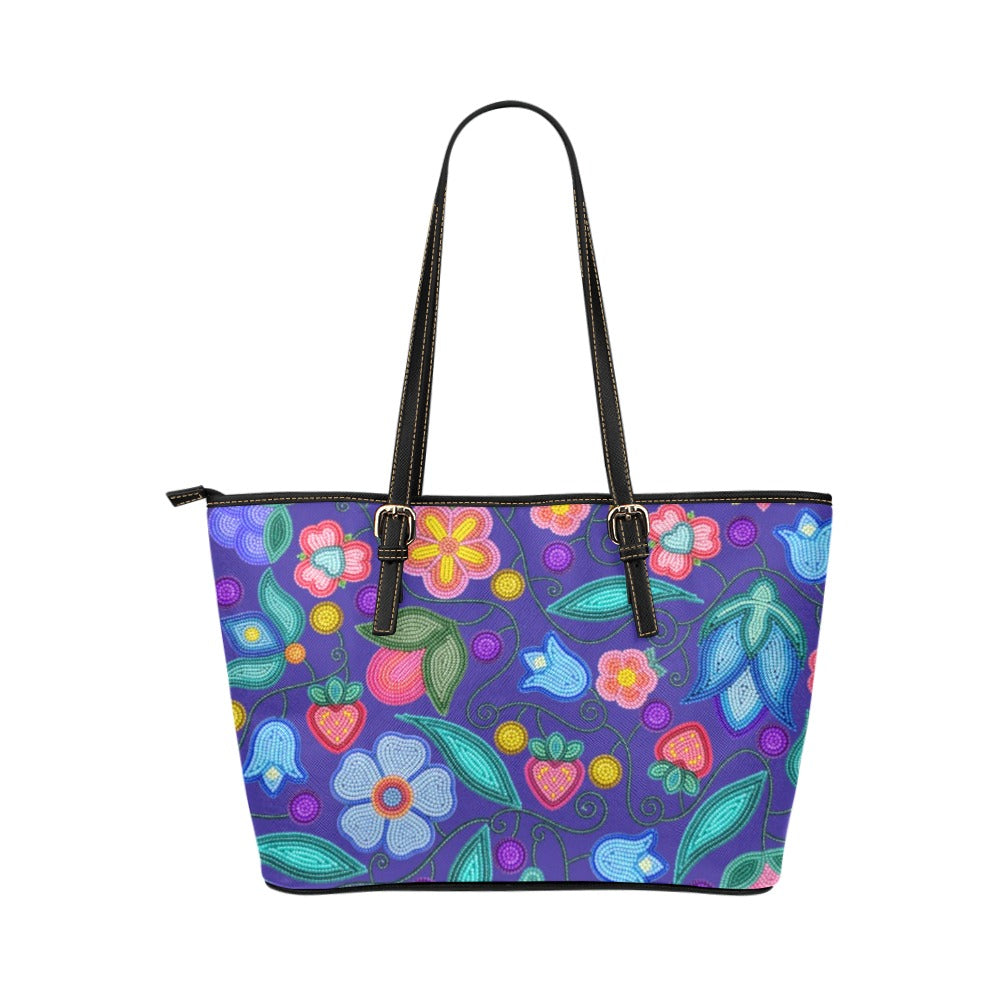 Sweet Offering Indigo Leather Tote Bag/Large