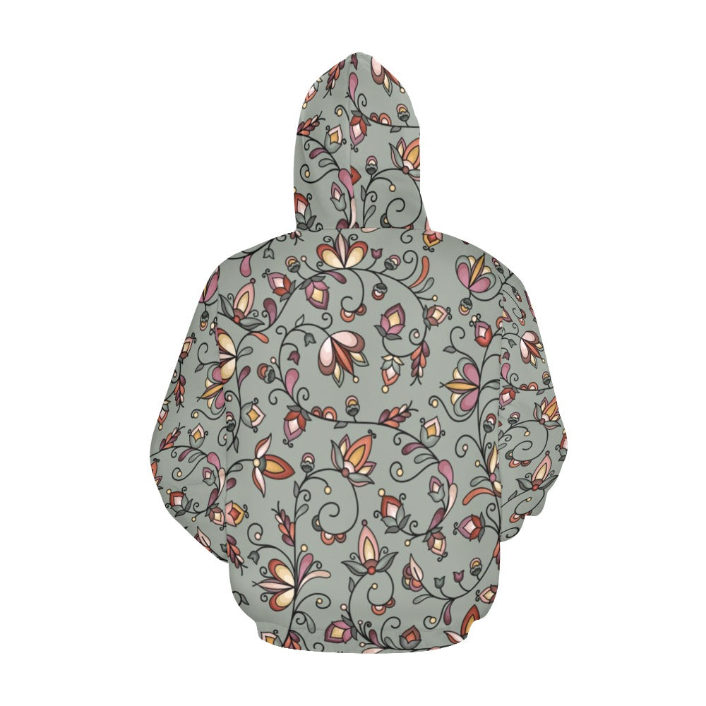 Burnt Sky Petals Green Hoodie for Men (USA Size)