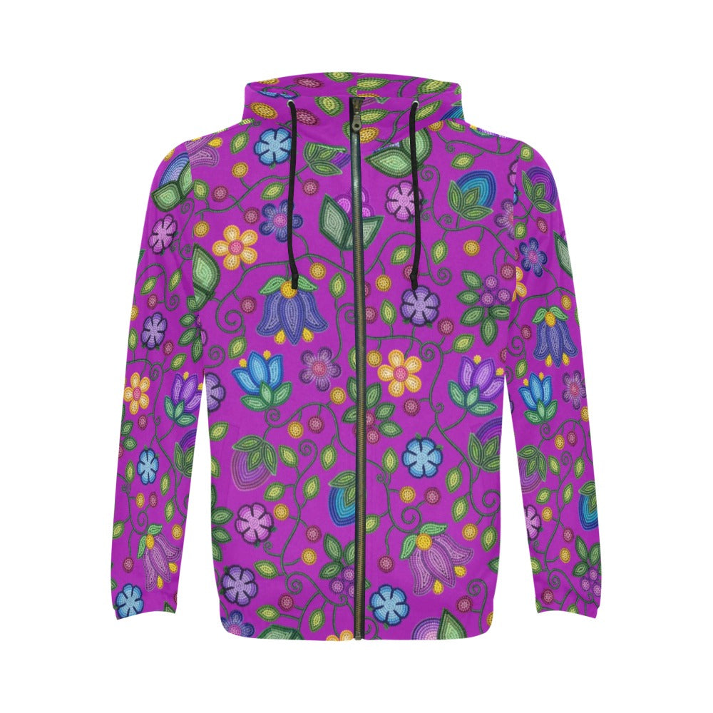 Bloom Uplift Purple Men's Zipper Hoodie
