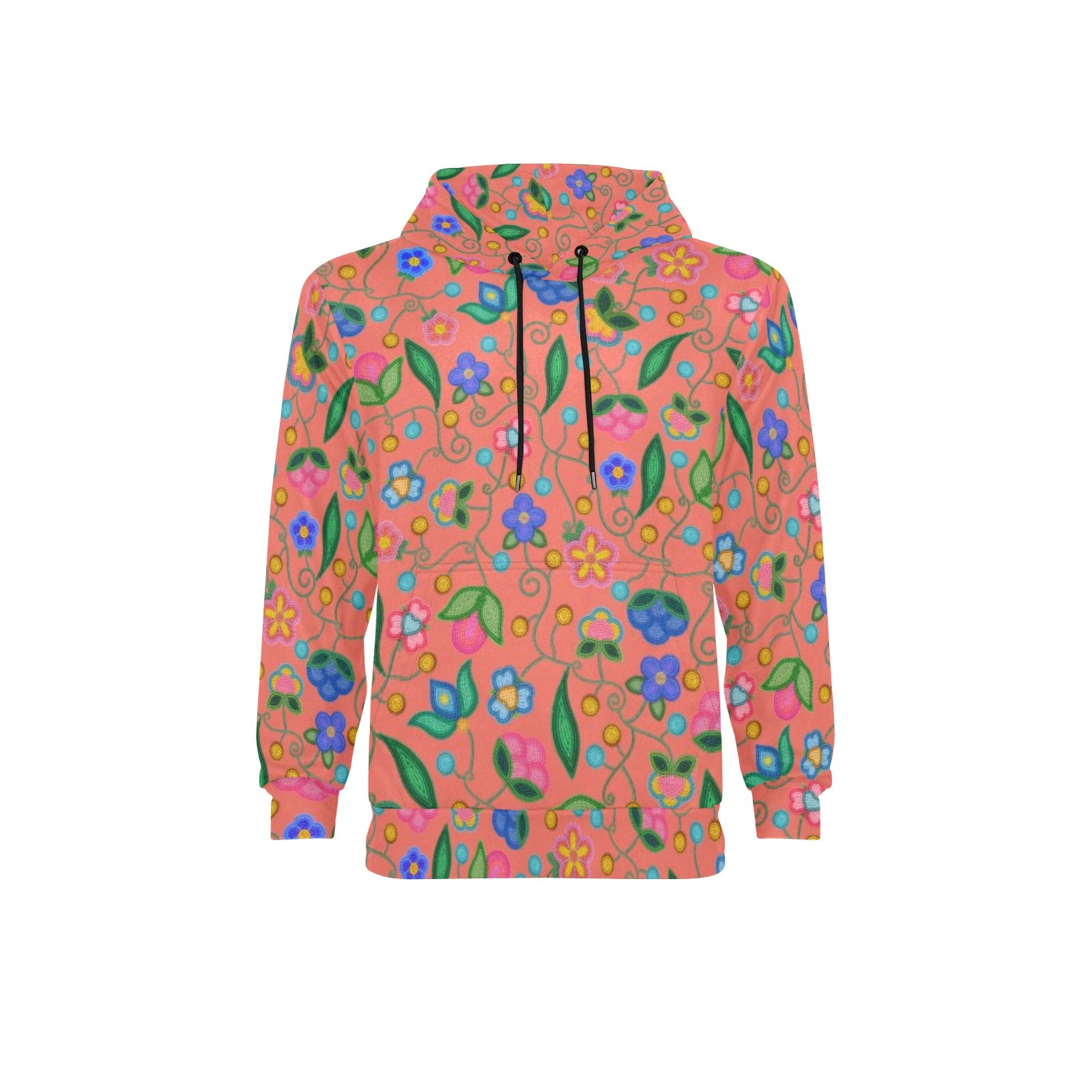 Skyberry Serenade Peach Men's Long Sleeve Fleece Hoodie