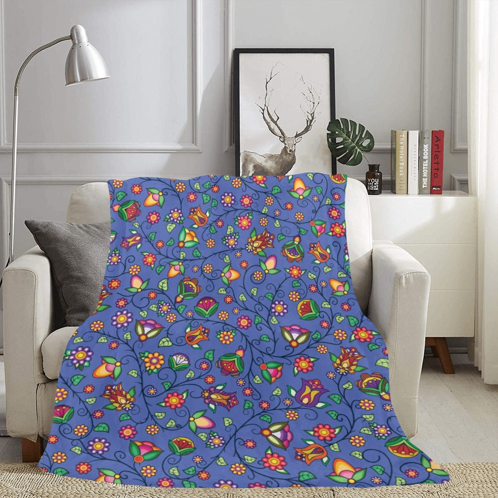 Heartbeat Petals Blue Ultra-Soft Micro Fleece Blanket 60"x80"