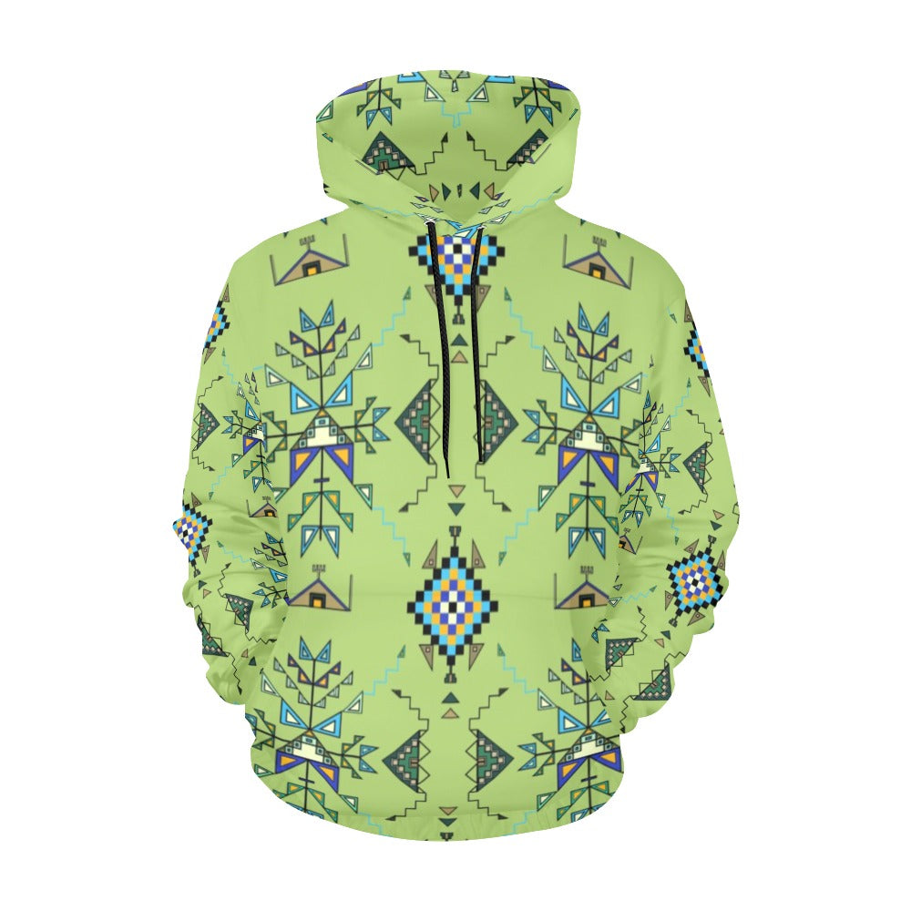 Bear Shield Green Hoodie for Women (USA Size)