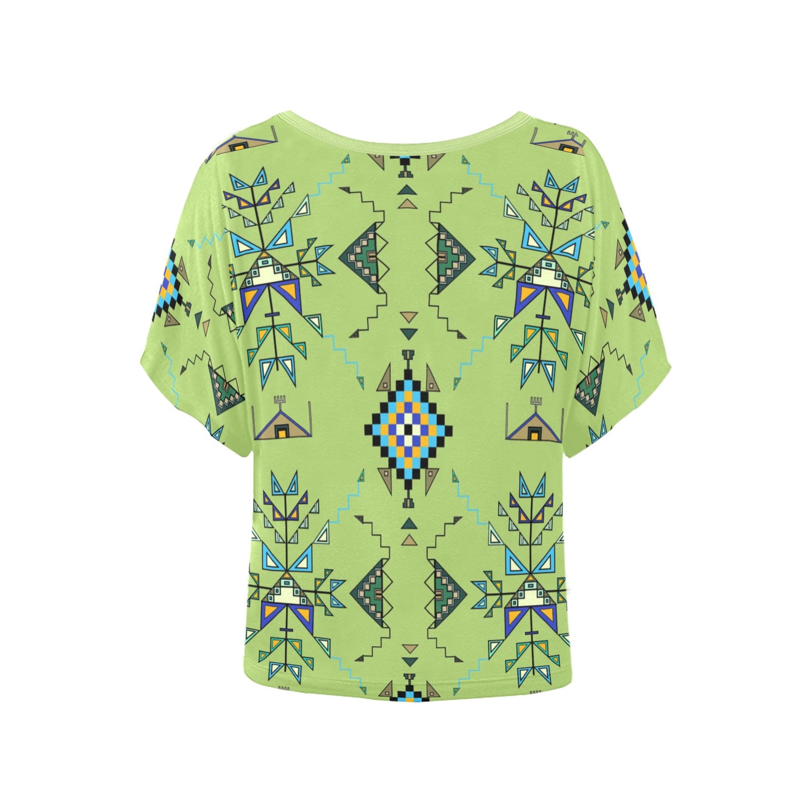 Bear Shield Green Women's Batwing-Sleeved Blouse T shirt