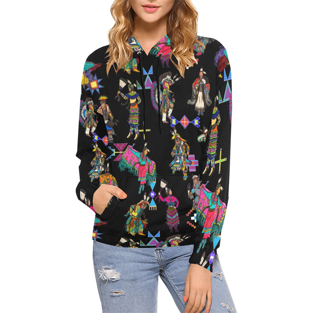 Grand Entry Dancers Black Hoodie for Women (USA Size)