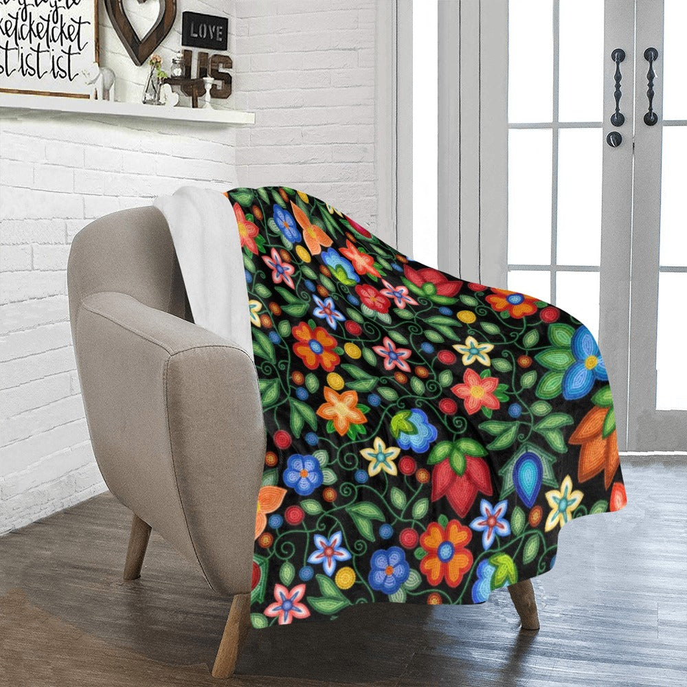 Morning Harmony Black Ultra-Soft Micro Fleece Blanket 40"x50"