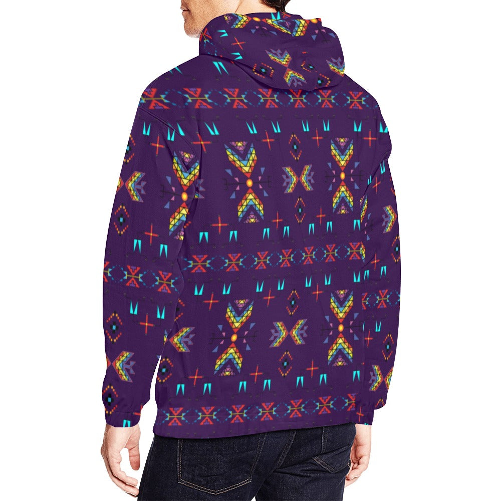 Rainy Chief Rainbow Dark Purple Hoodie for Men (USA Size)