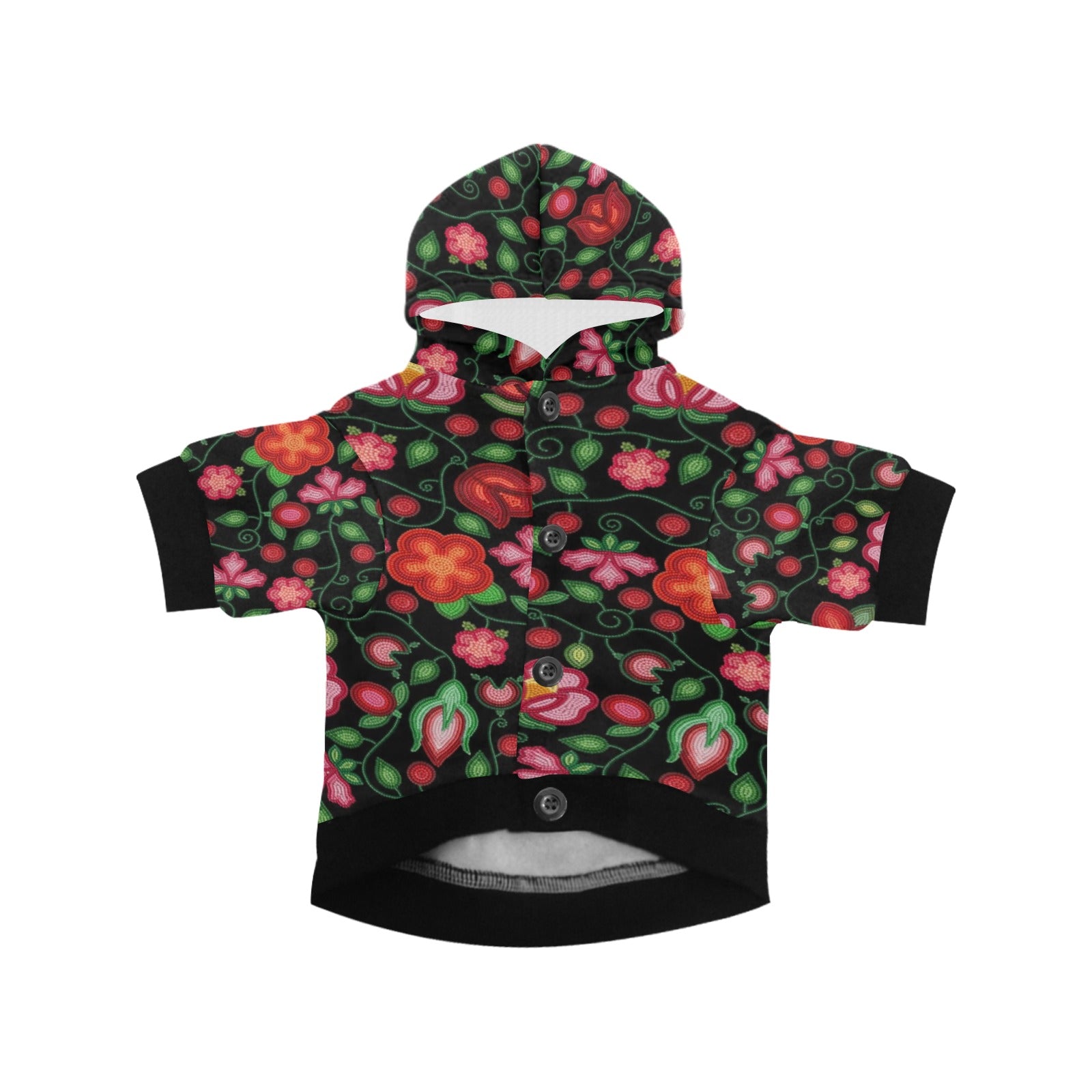 Rose Reverie Black Pet Dog Hoodie