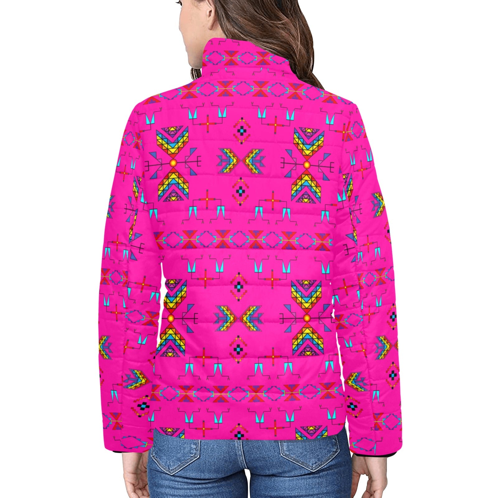 Rainy Chief Rainbow Hot Pink Women's Padded Jacket