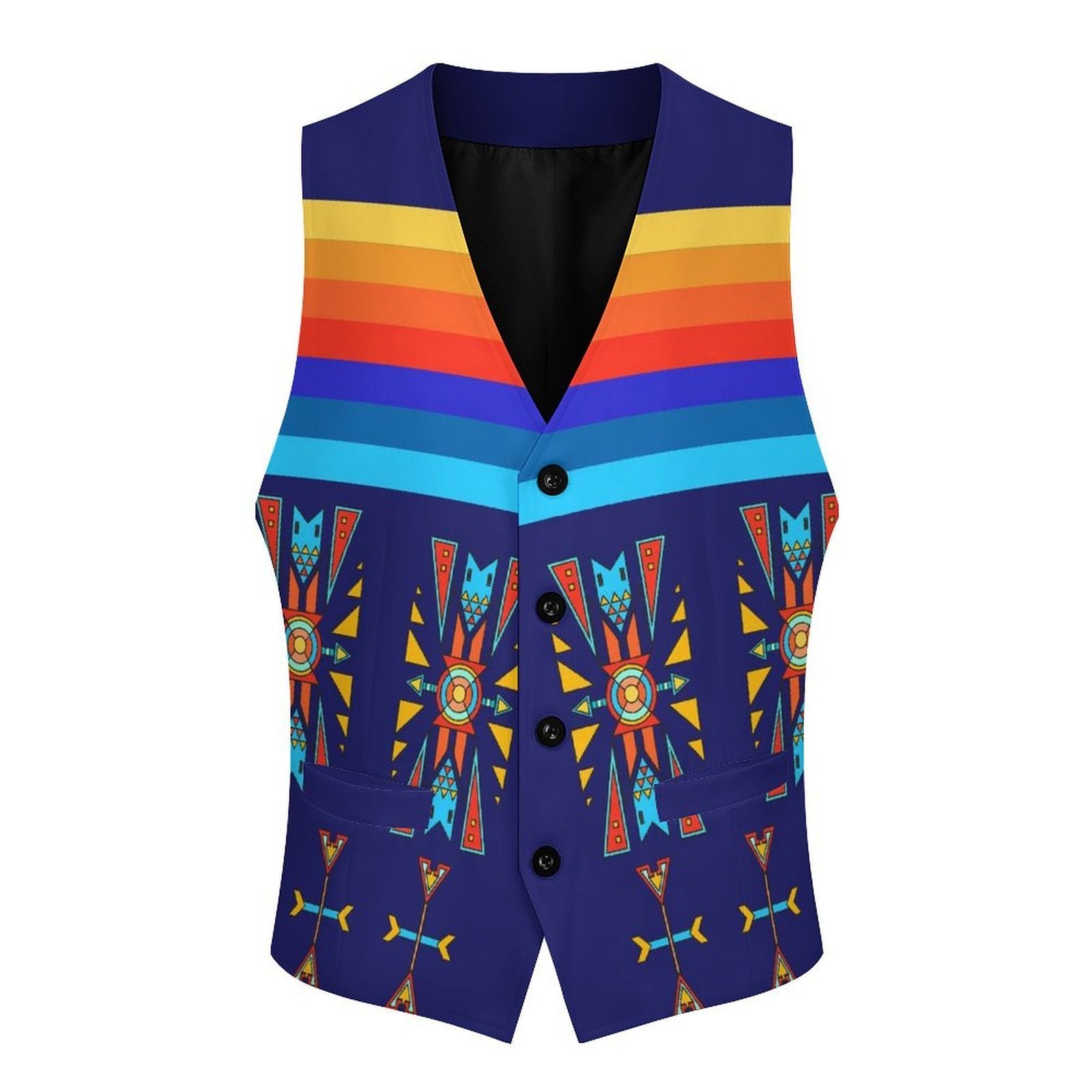 Blooming Spirit Geometric Men's Sleeveless Suit Vest