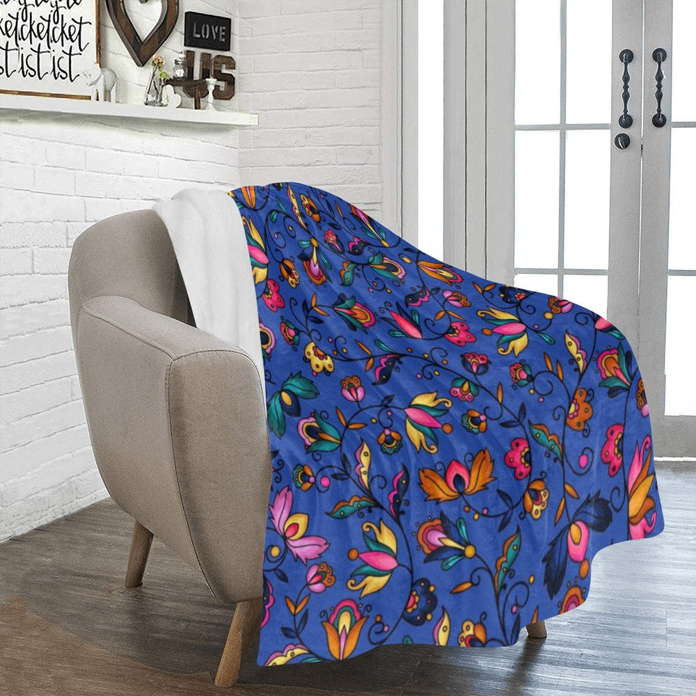 Copper Prairie Petals Blue Ultra-Soft Micro Fleece Blanket 50"x60"
