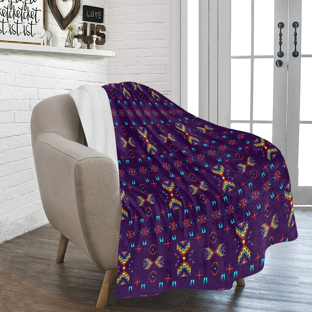Rainy Chief Rainbow Dark Purple Ultra-Soft Micro Fleece Blanket 50"x60"