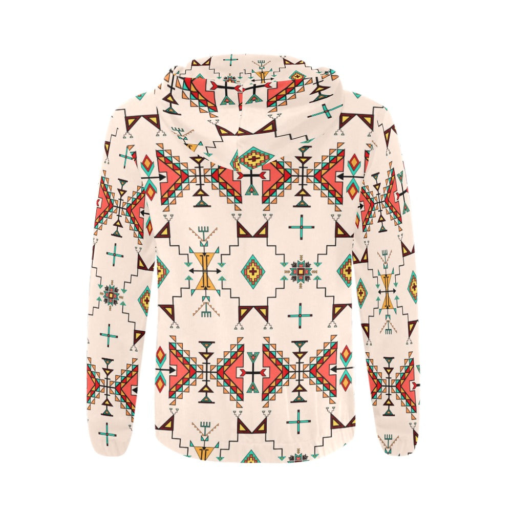 Thunder Flight Cream Men's Zipper Hoodie