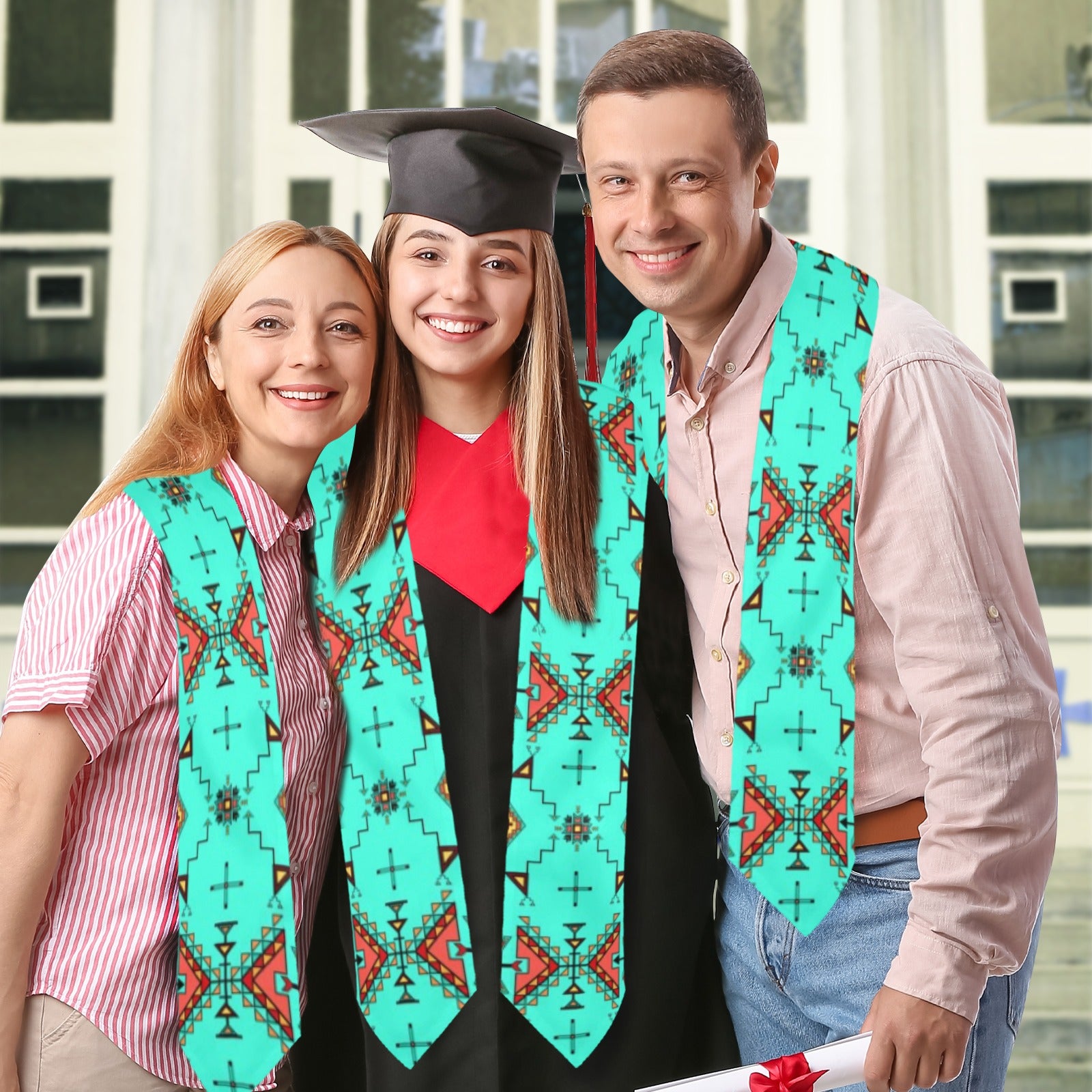 Thunder Flight Turquoise Graduation Stole