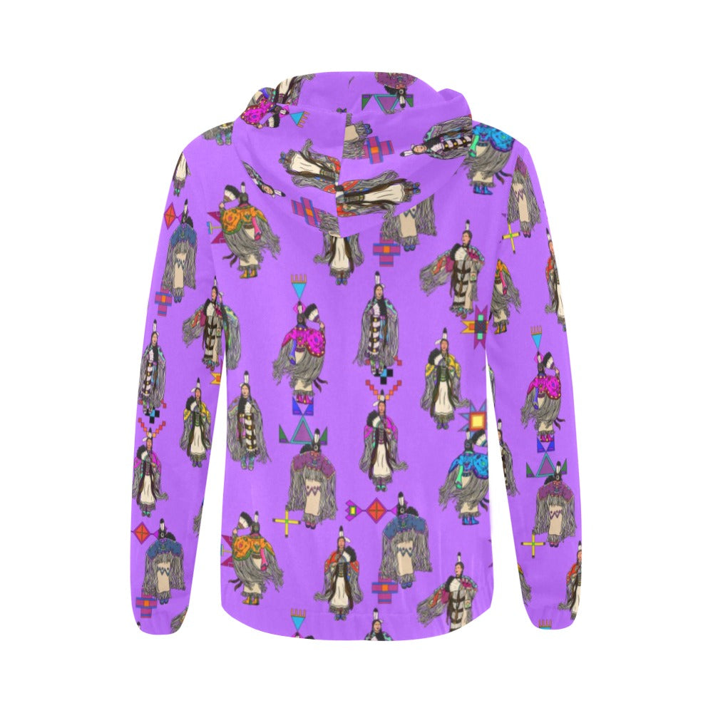 Women's Tradish Dancers Purple Full Zip Hoodie for Women