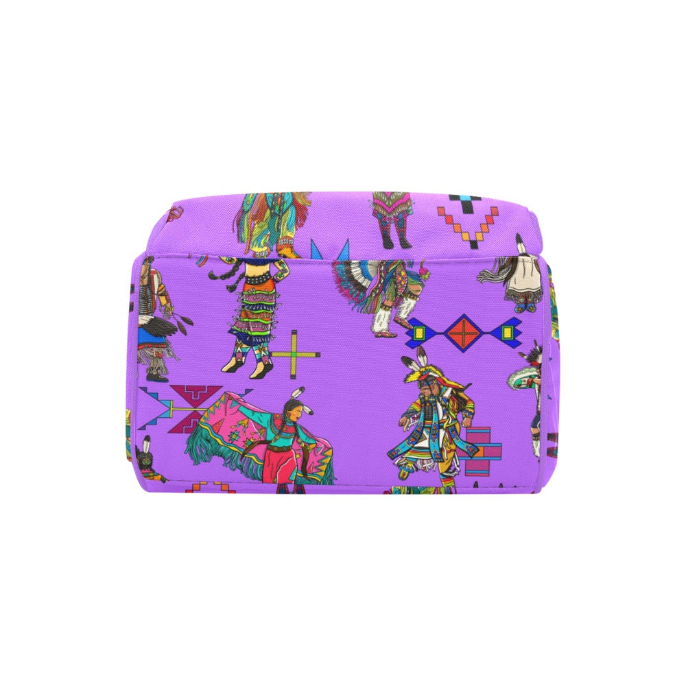 Grand Entry Dancers Purple Multi-Function Diaper Backpack/Diaper Bag