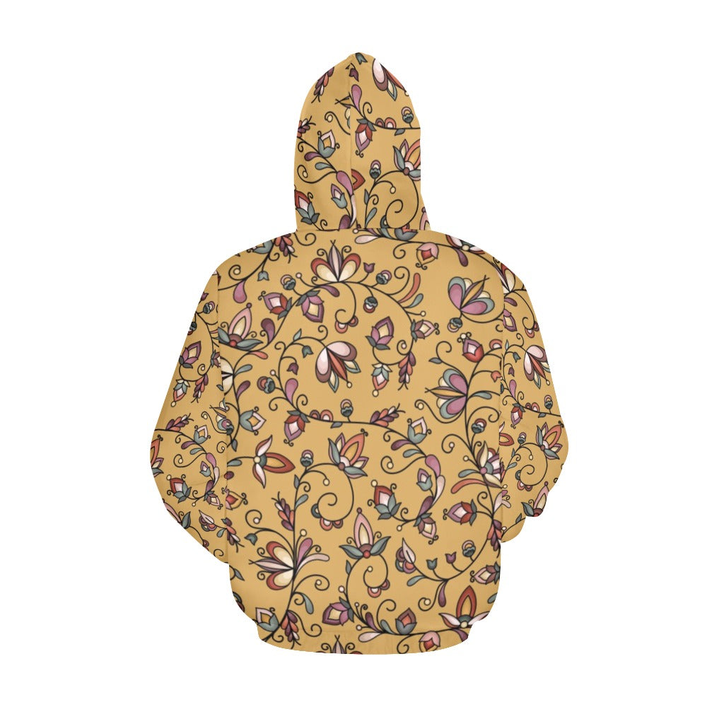 Burnt Sky Petals Gold Hoodie for Women (USA Size)