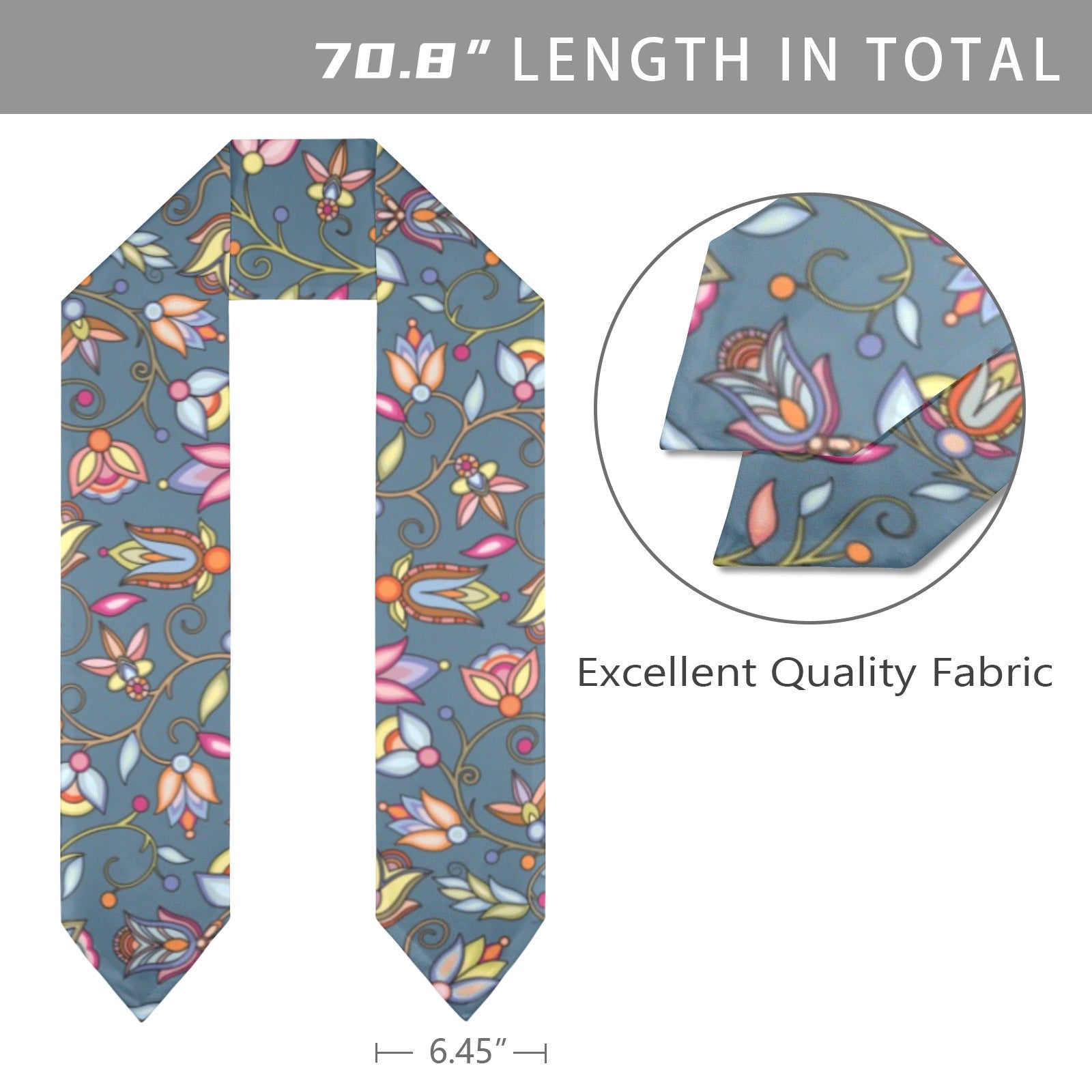 Buffalo Bloom Rainstorm Graduation Stole