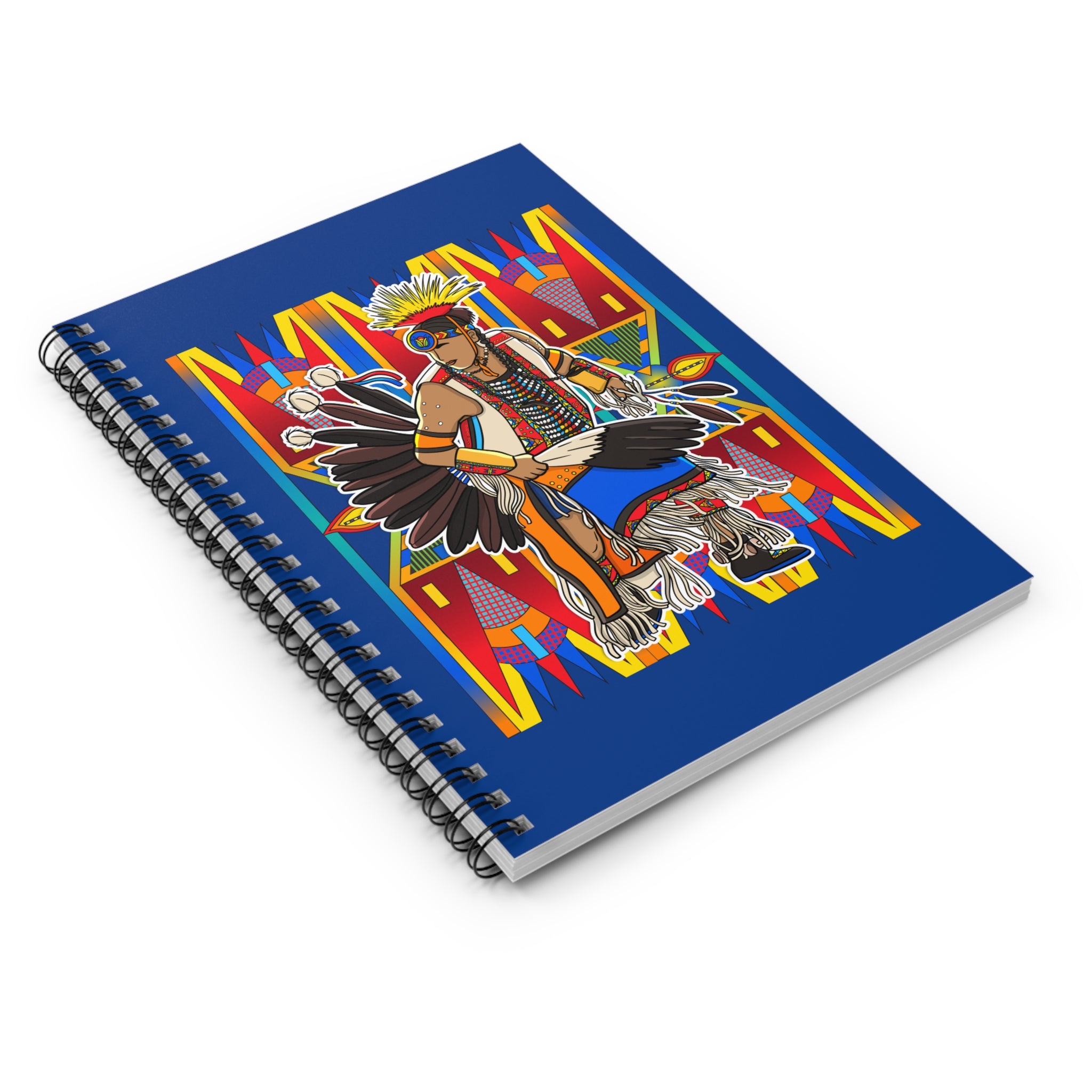 Traditional Powwow Man Dancer 3 Spiral Notebook