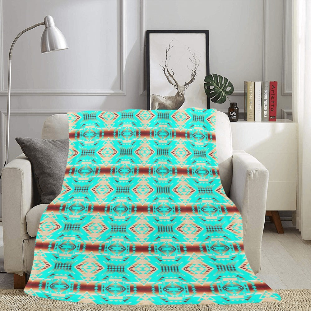 Gathering Earth Turquoise Ultra-Soft Micro Fleece Blanket 60"x80"