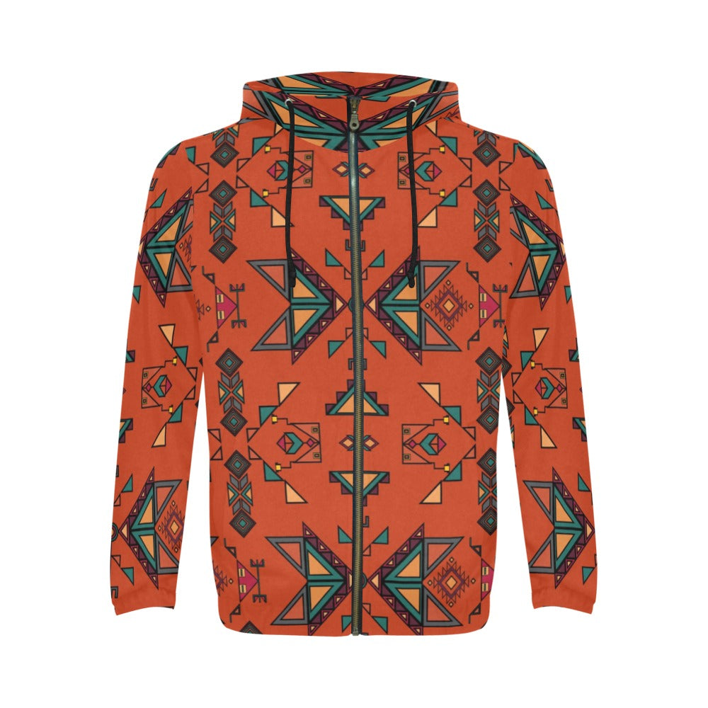 Arrow Dawn Orange Men's Zipper Hoodie