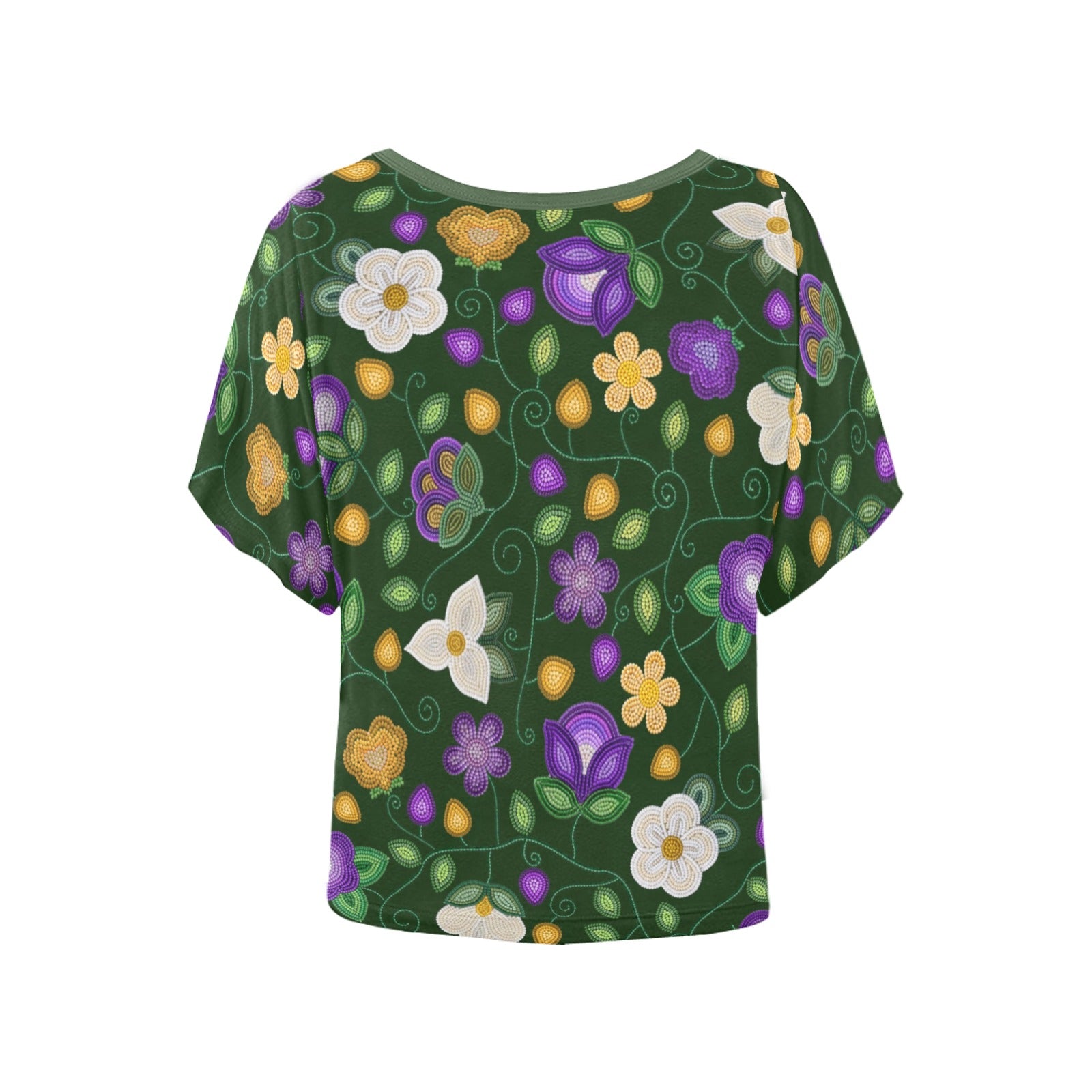 Midnight Moss Bloom Forest Women's Batwing-Sleeved Blouse T-shirt