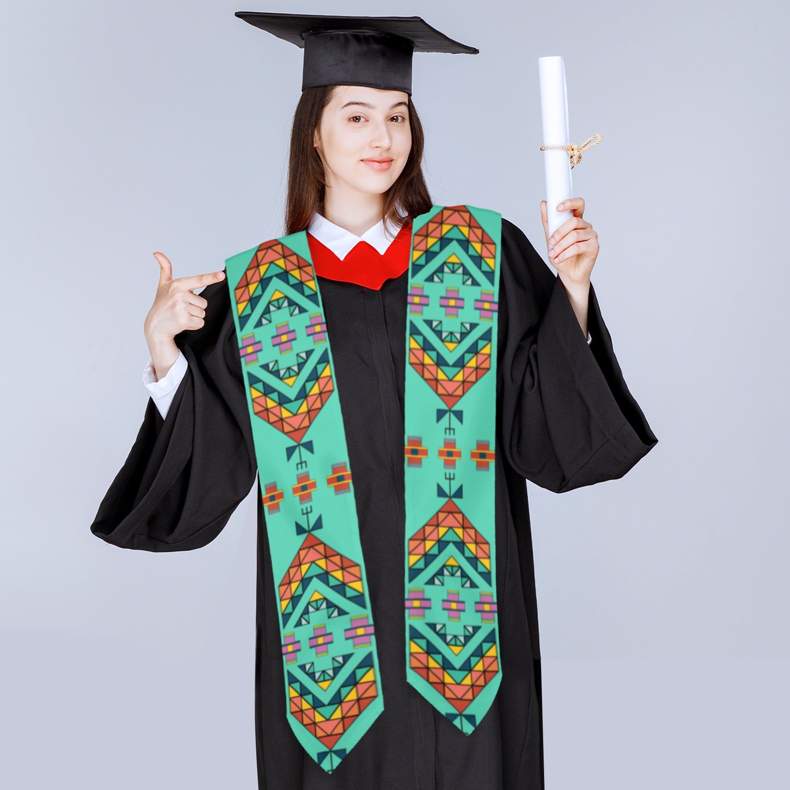 Travois Tipi Smoky Sky Graduation Stole