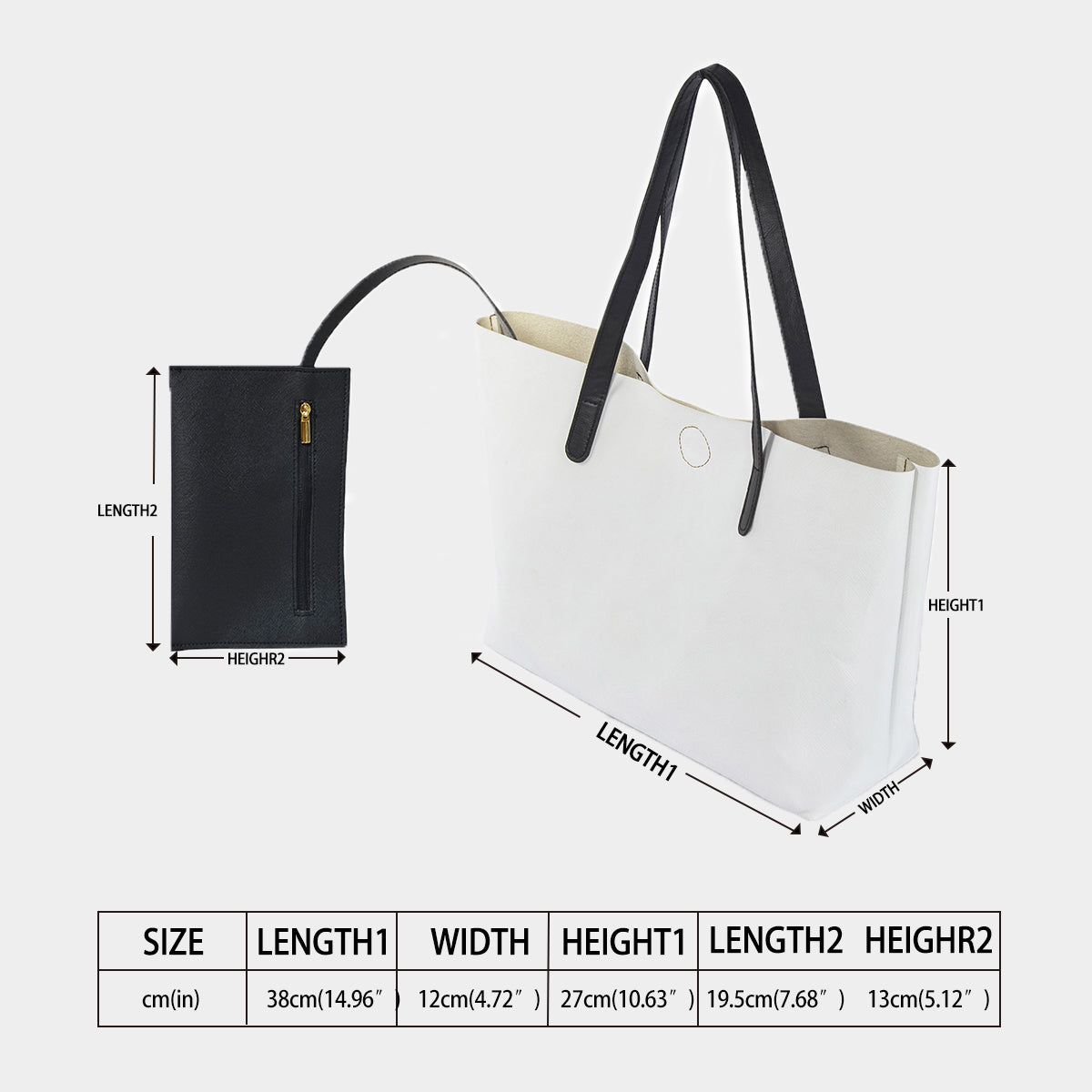 Men's Grass Dancers Eggshell Blue Shopping Tote Bag With Black Mini Purse