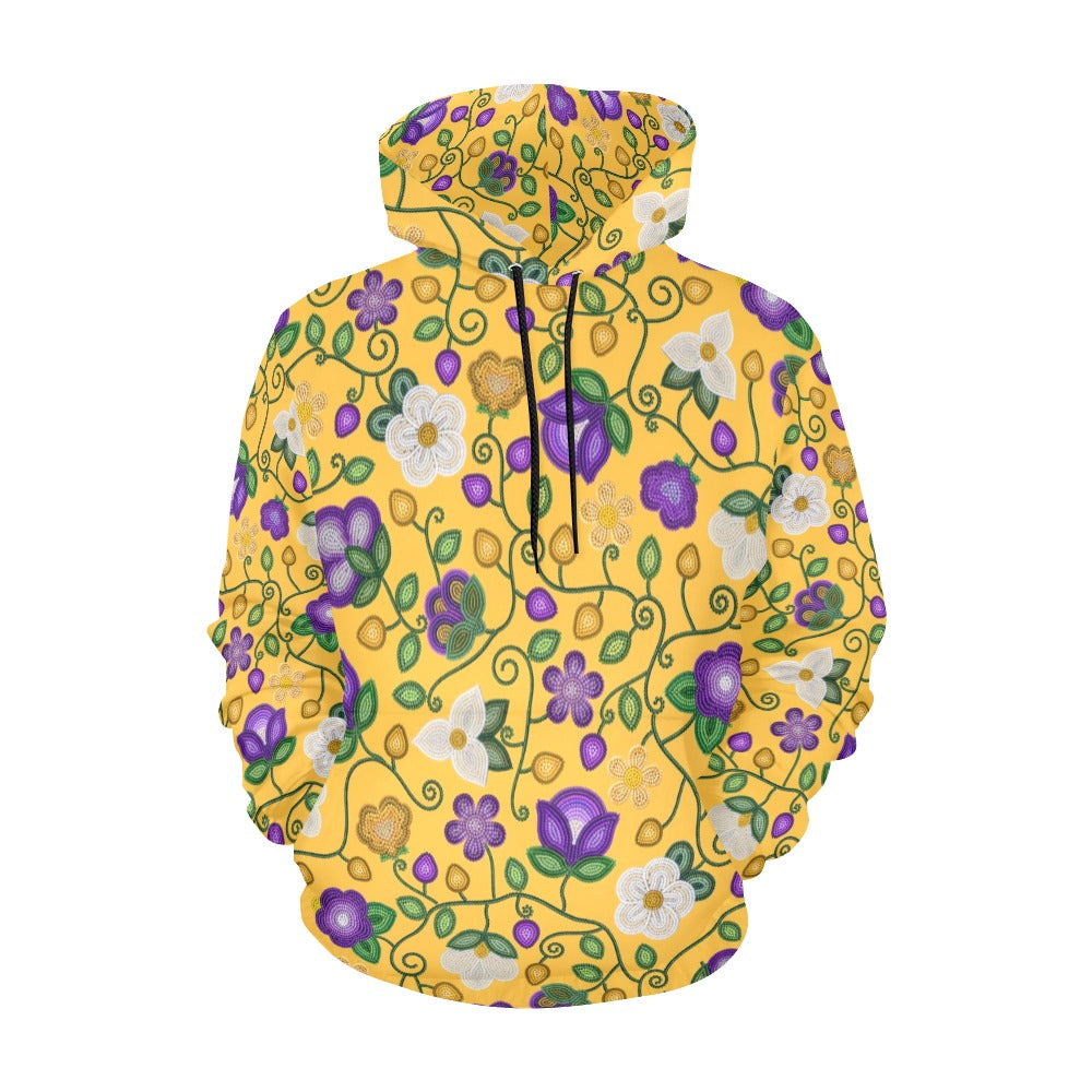 Midnight Moss Bloom Yellow Hoodie for Men (USA Size)