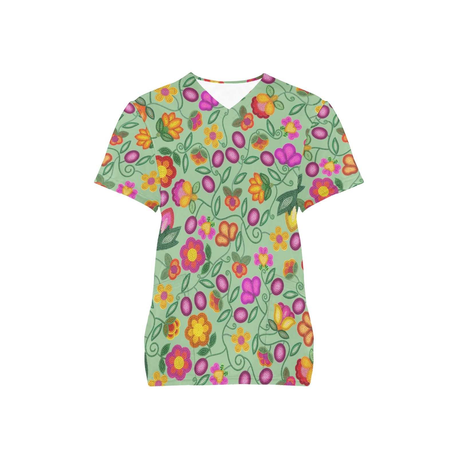 Boreal Bounty Green Scrub Top