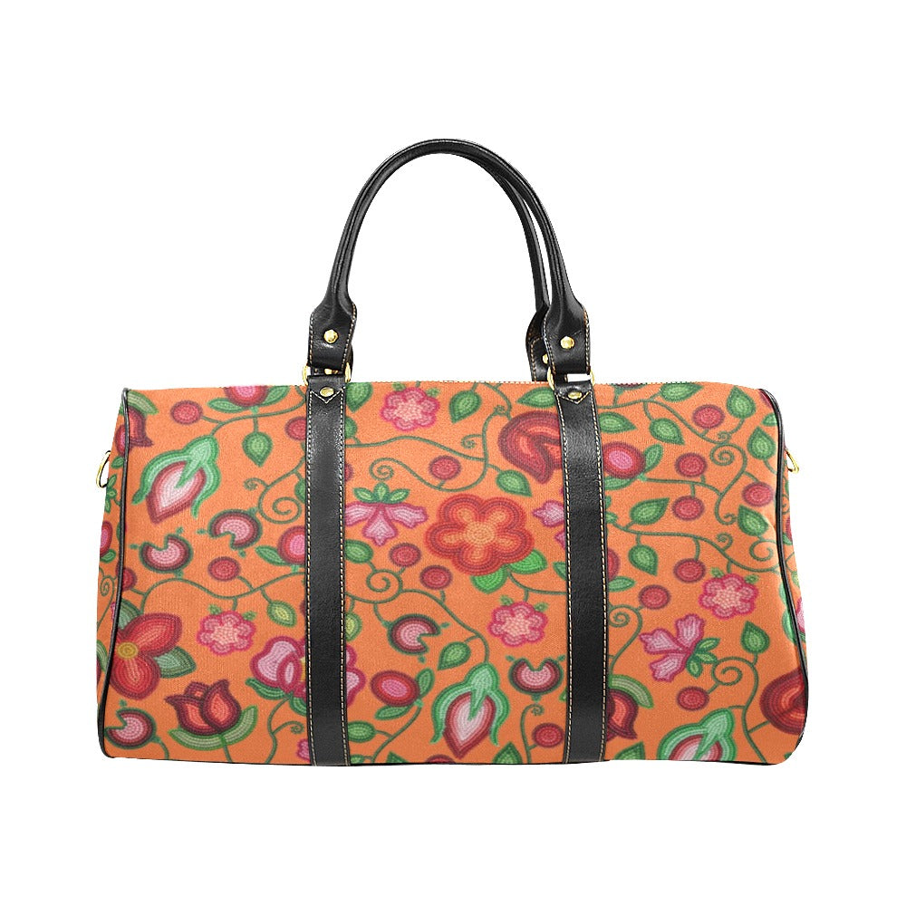 Rose Reverie Orange Waterproof Travel Bag/Small