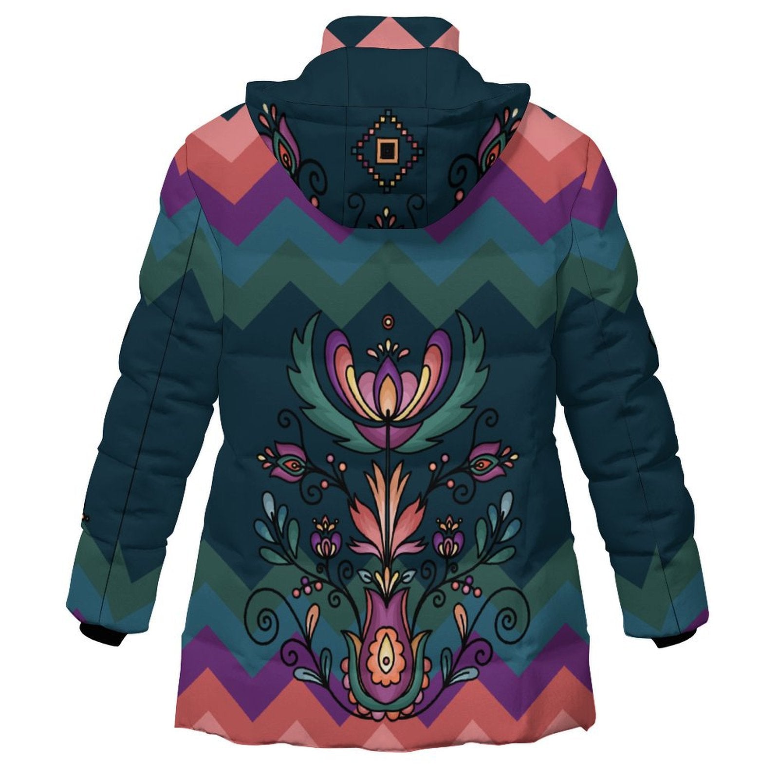 Cedar Wind Bloom Women's Hooded Puffer Coat