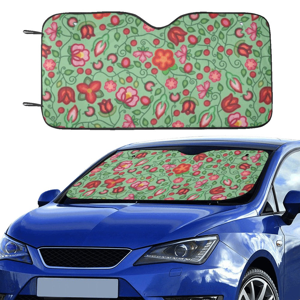 Rose Reverie Green Car Sun Shade 55"x30"