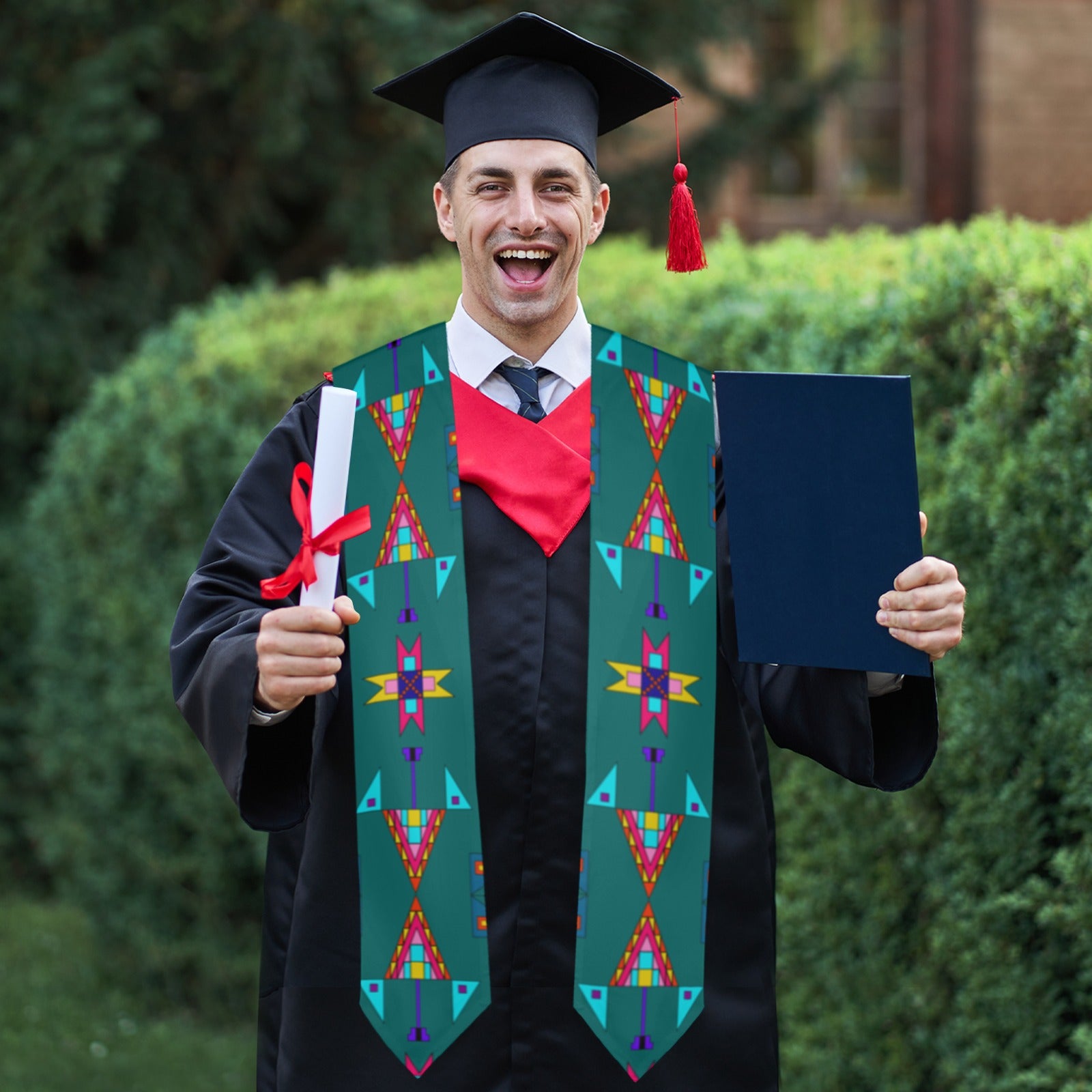 Enemy Territory Teal Graduation Stole