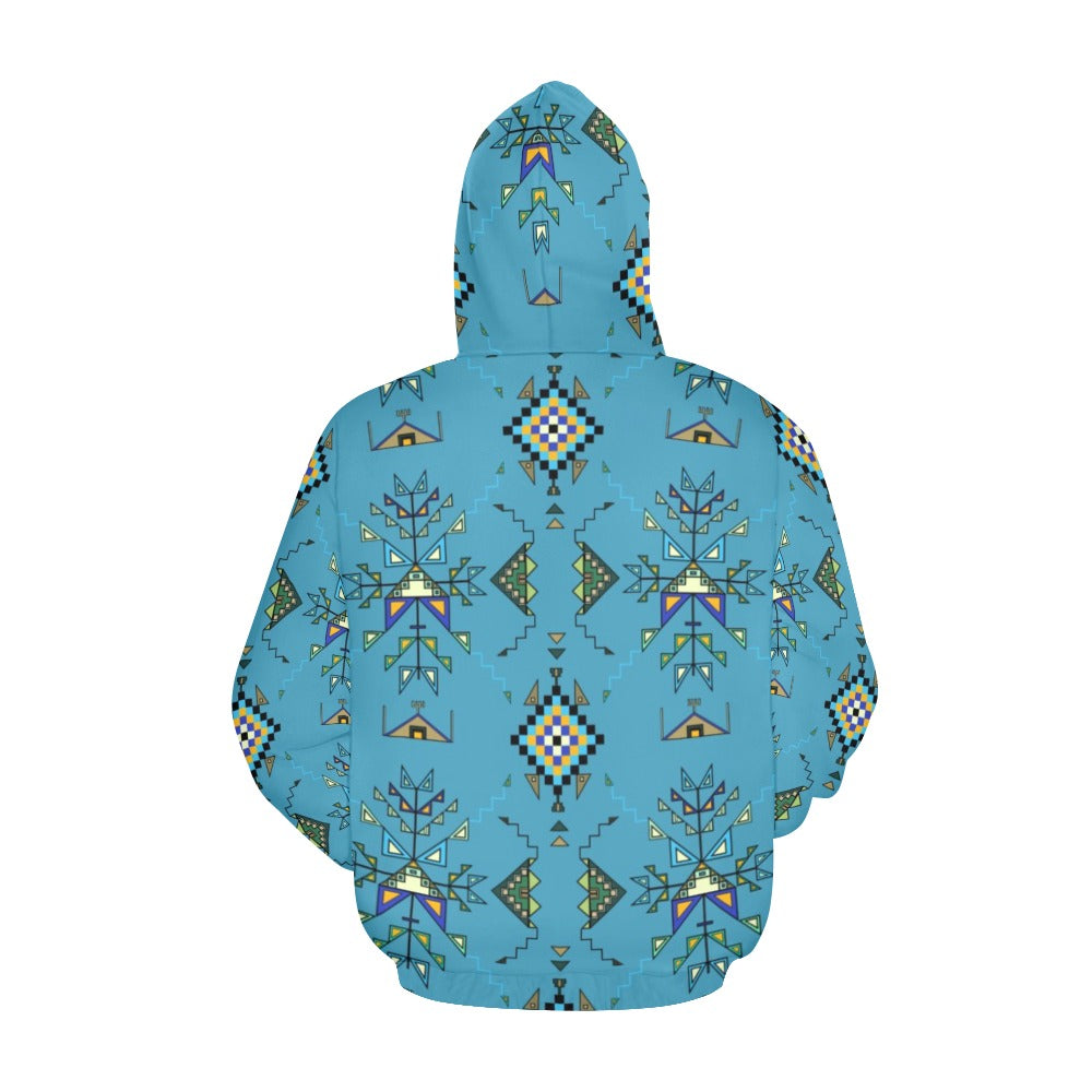 Bear Shield Blue Hoodie for Women (USA Size)
