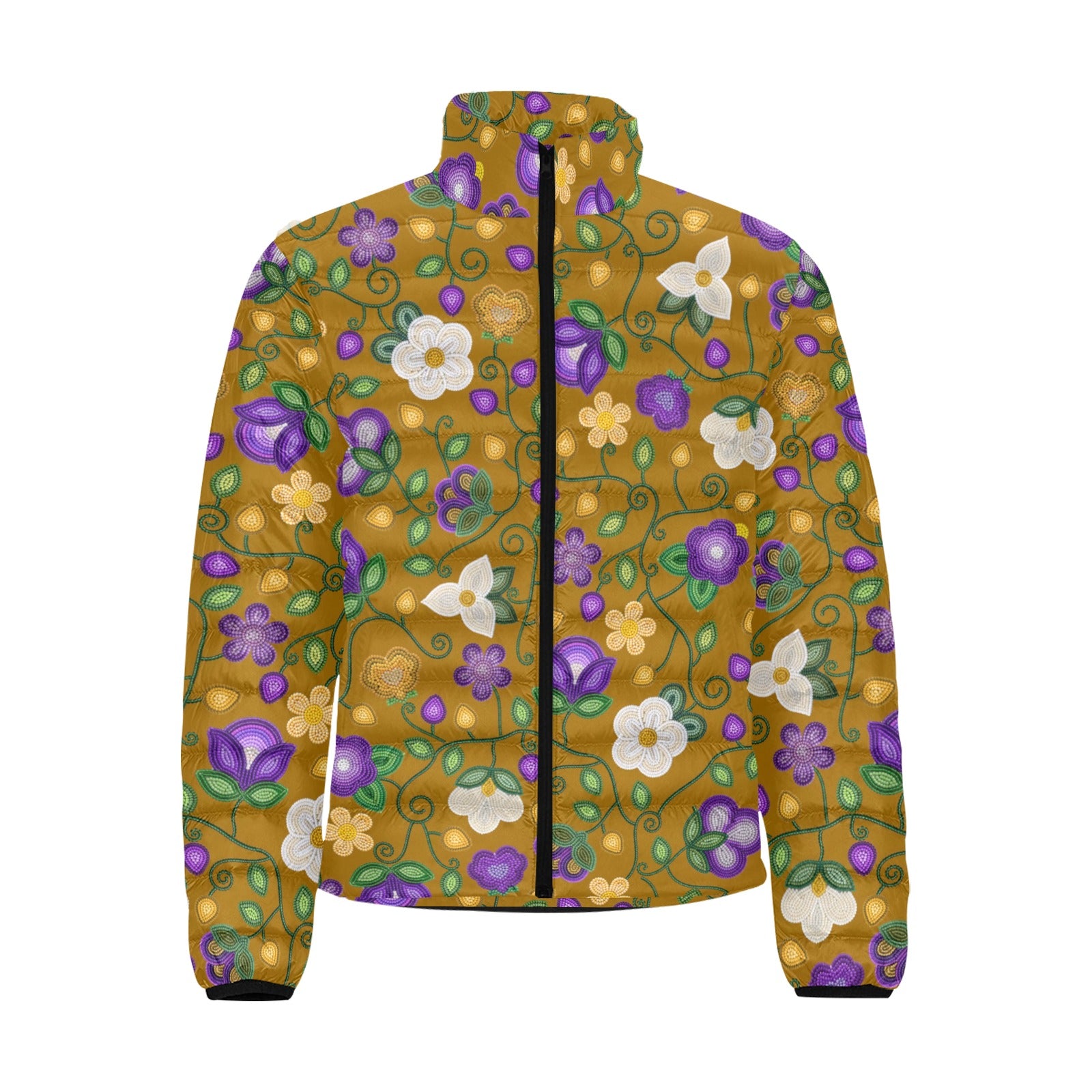 Midnight Moss Bloom Toffee Men's Padded Jacket