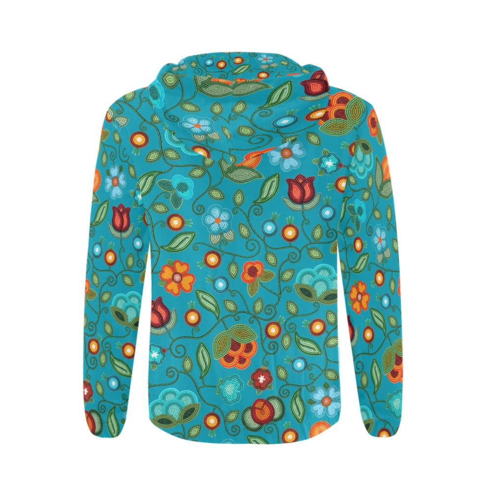 Prairie Fire Petals Ocean Men's Zipper Hoodie