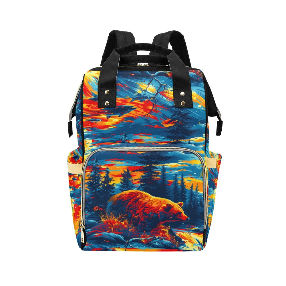 Fishing Bear Multi-Function Diaper Backpack/Diaper Bag