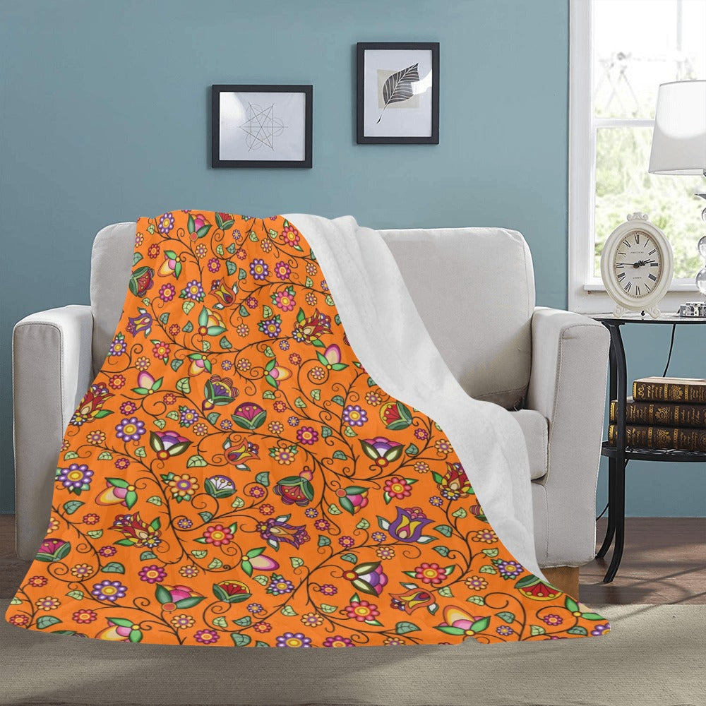 Heartbeat Petals Orange Ultra-Soft Micro Fleece Blanket 60"x80"