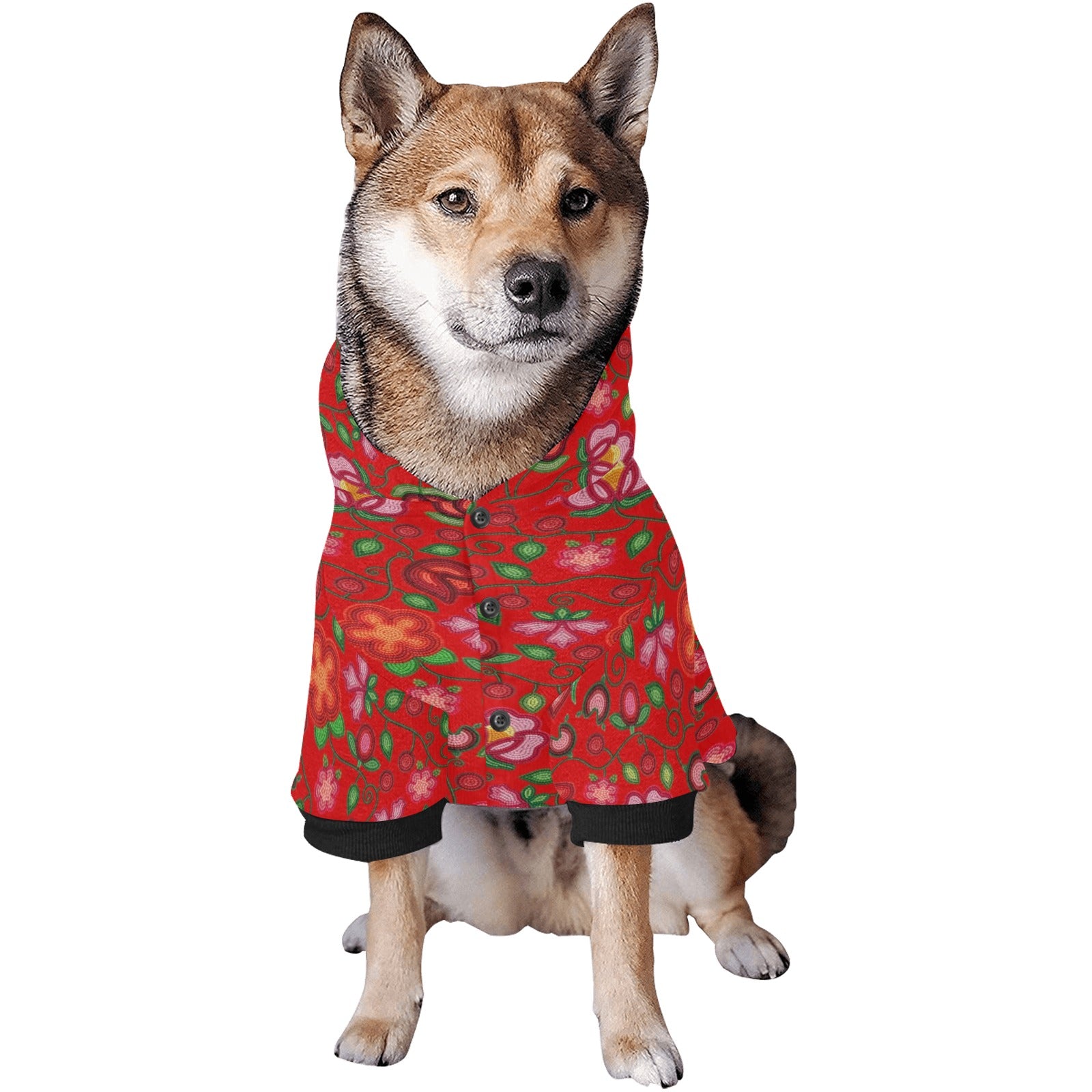Rose Reverie Red Pet Dog Hoodie