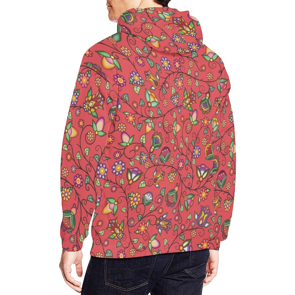 Heartbeat Petals Red Hoodie for Men (USA Size)