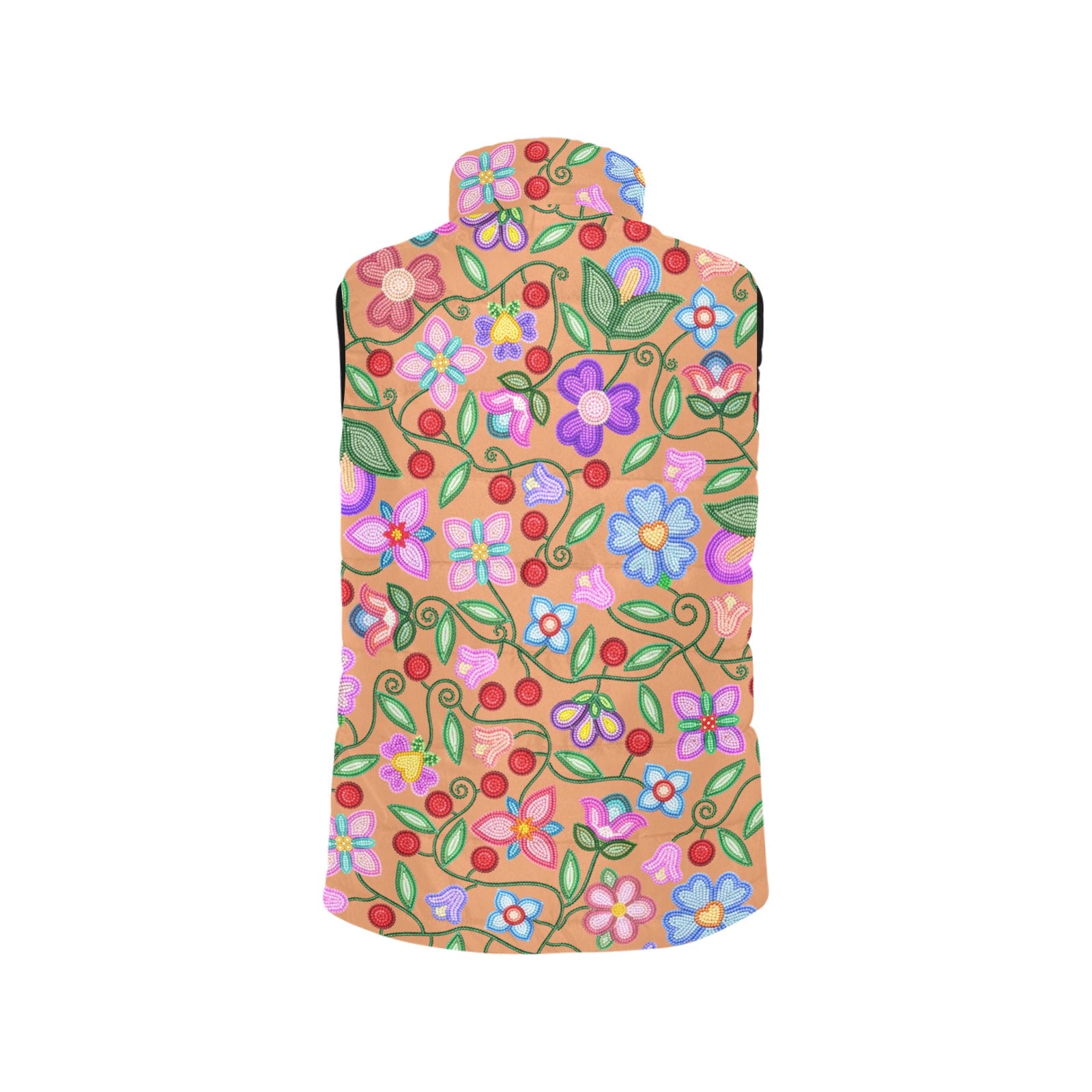 Petal Harmony Terracotta Women's Padded Vest Jacket