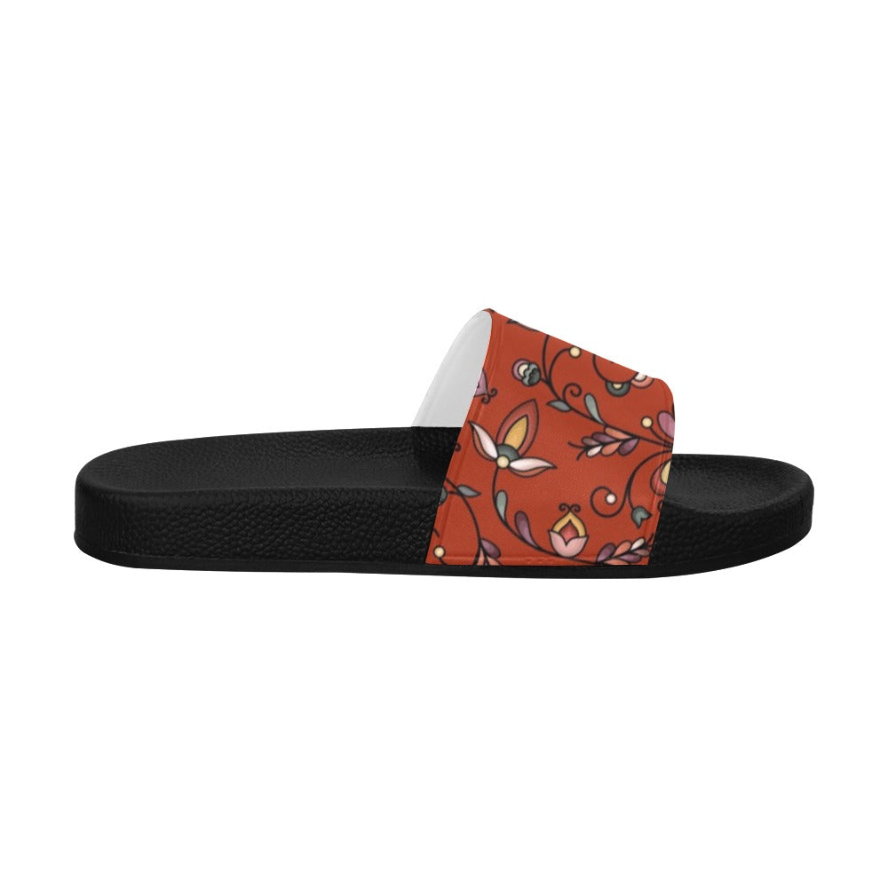 Burnt Sky Petals Red Women's Slide Sandals